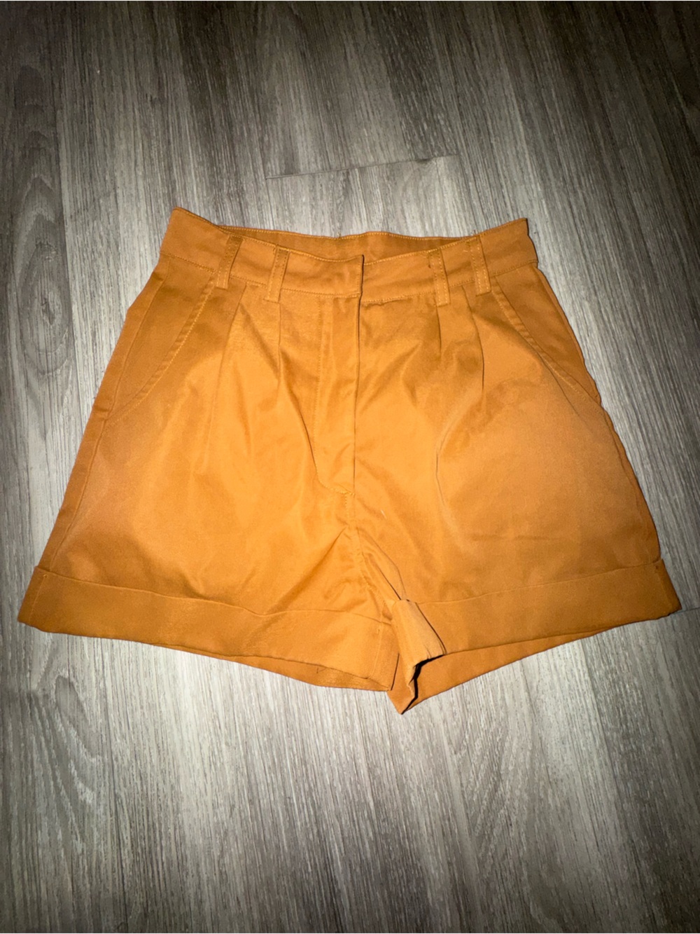 Blue Rain High-Waist Orange Tailored Shorts - Women